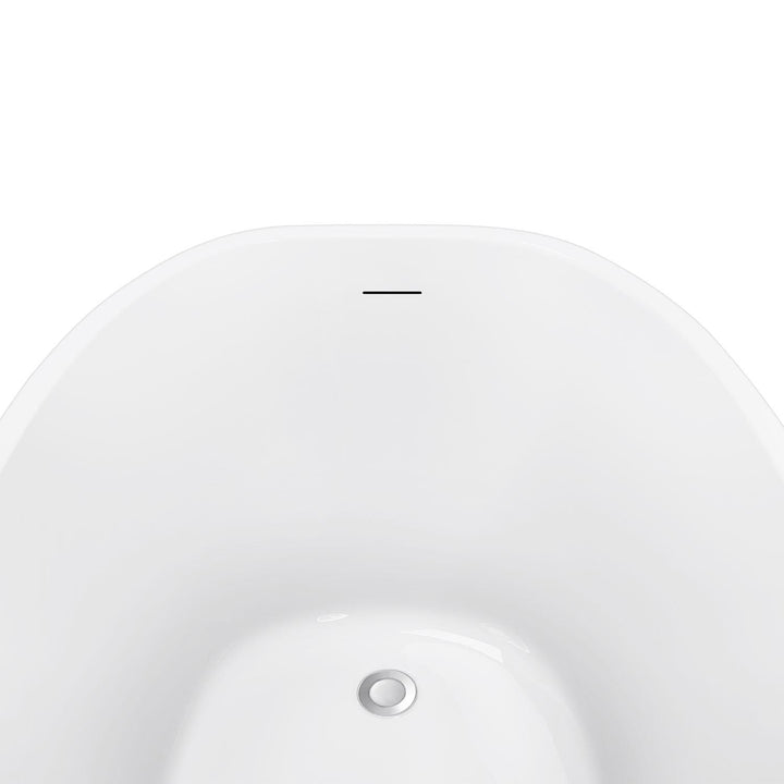 59" White Acrylic Freestanding Soaking Bathtub