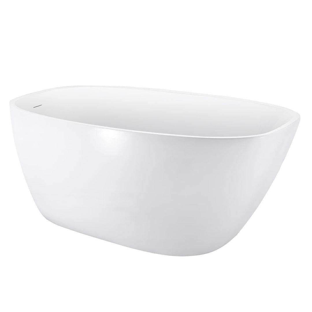 59" White Acrylic Freestanding Soaking Bathtub