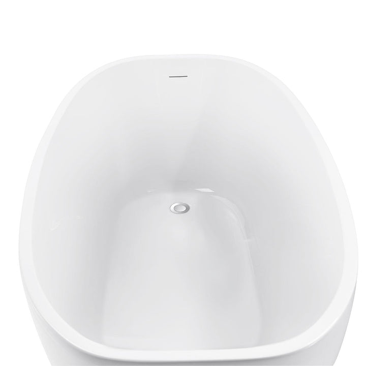 30-in W x 59-in L White Acrylic Freestanding Soaking Bathtub