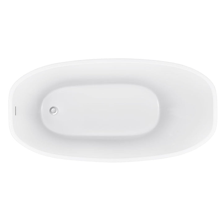 30-in W x 59-in L White Acrylic Freestanding Soaking Bathtub