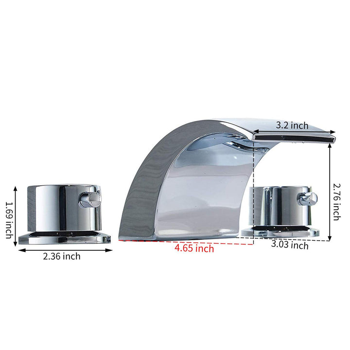 8 in. Widespread Double Handle Bathroom Waterfall Faucet with Pop-Up Drain and Supply Lines