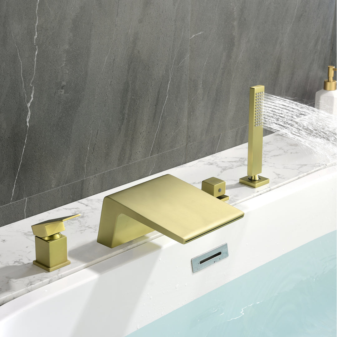 Deck Mounted Roman Tub Faucet with Handshower