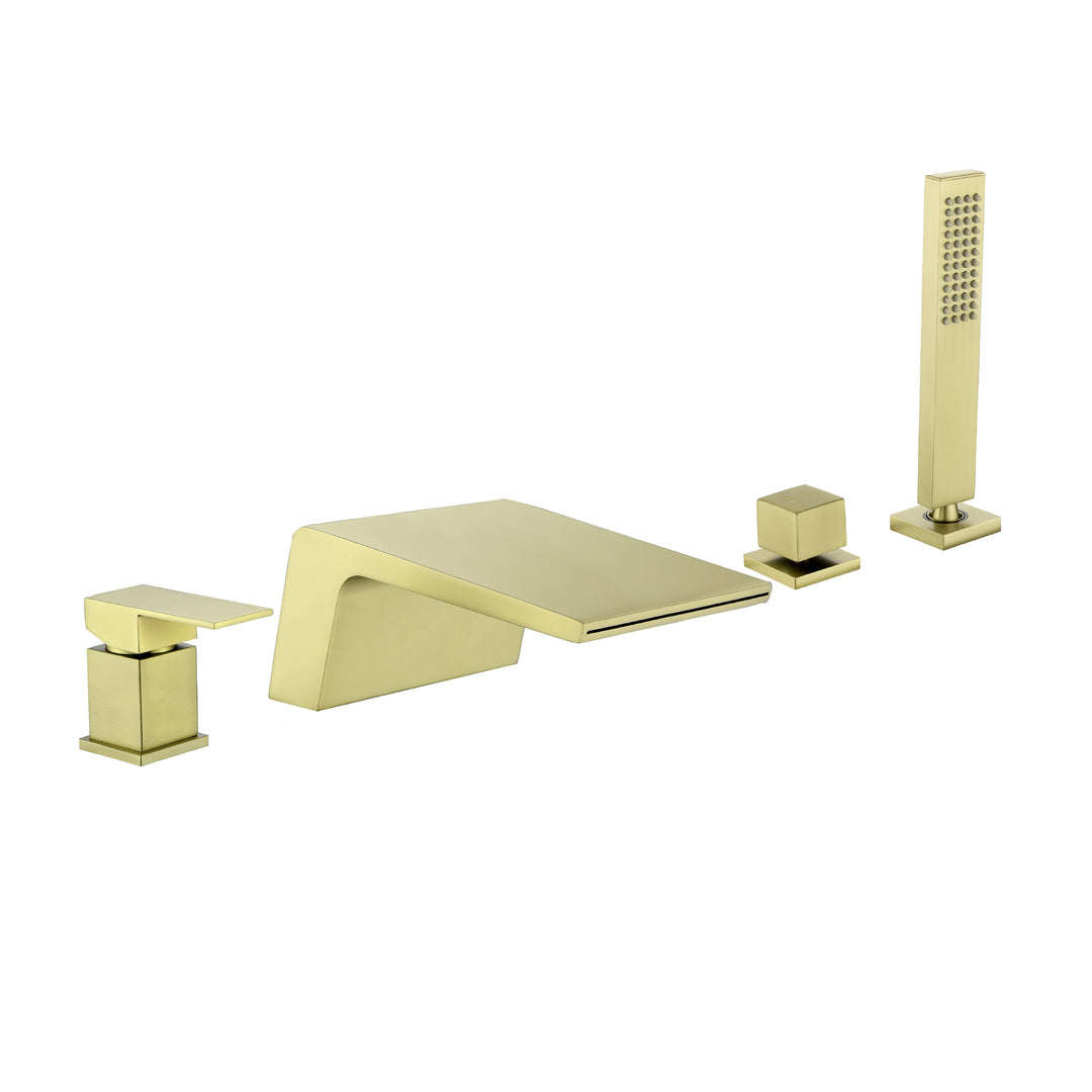 Deck Mounted Roman Tub Faucet with Handshower