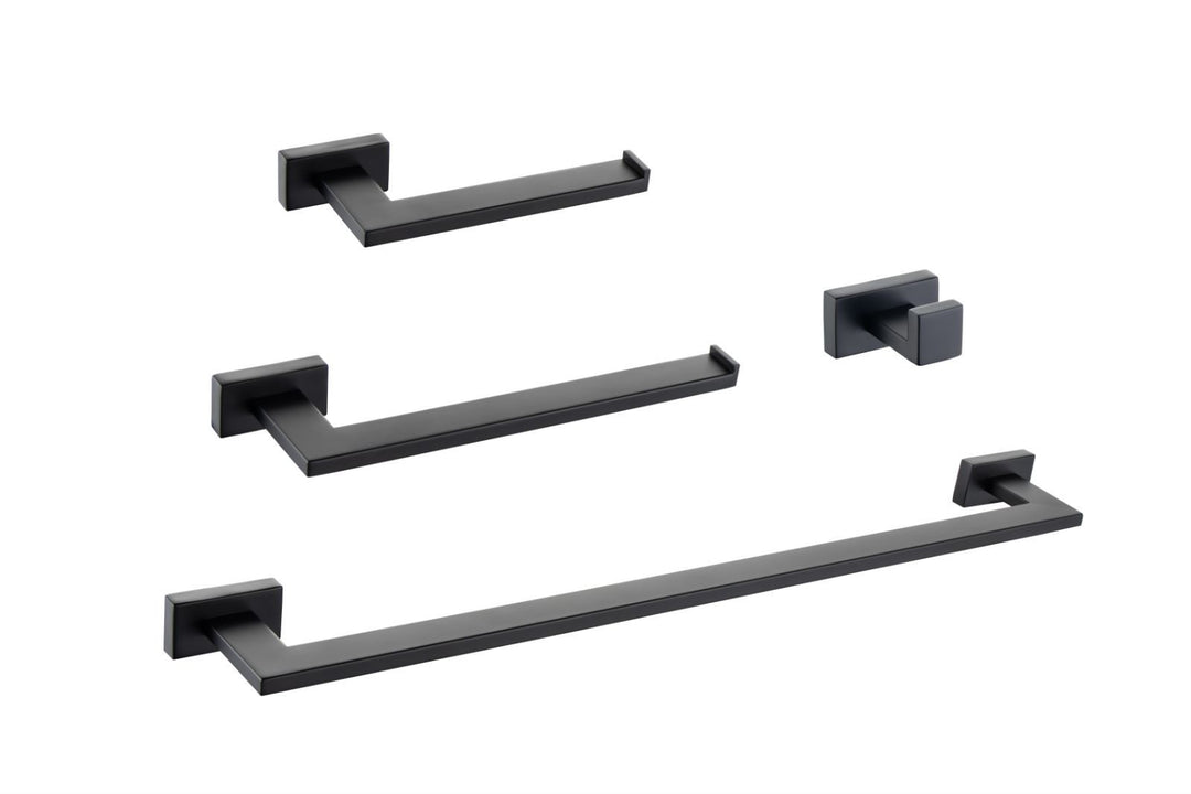 5-Piece Bathroom Hardware Accessories Set, Include 24 Inch Towel Bar, Toilet Paper Holder, Hand Towel Rack, 2 Towel Hooks