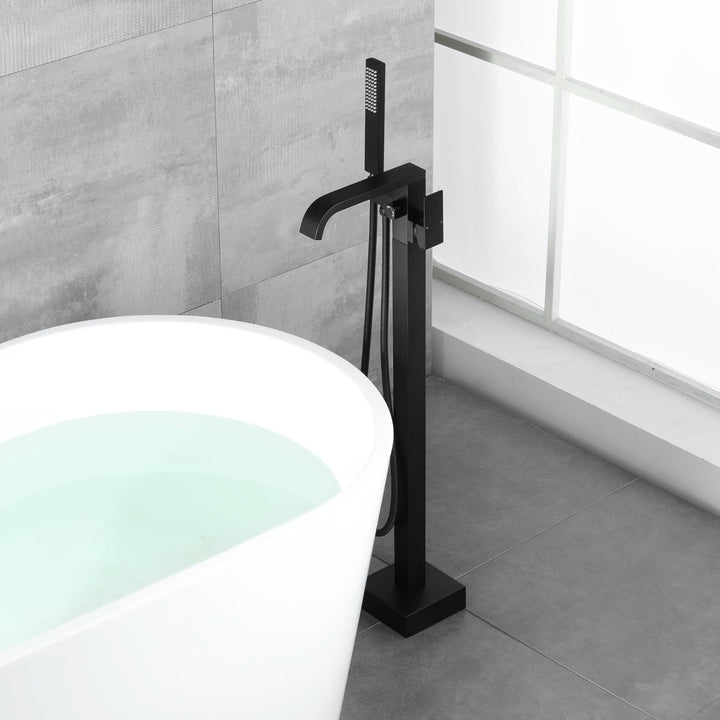 Single Handle Freestanding Tub Faucet Bathtub Filler with Hand Shower