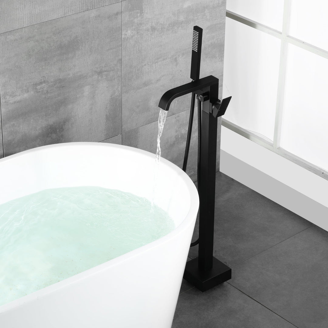 Single Handle Freestanding Tub Faucet Bathtub Filler with Hand Shower