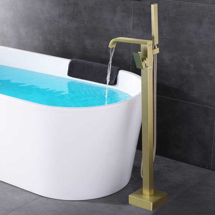 Single Handle Freestanding Tub Faucet Bathtub Filler with Hand Shower