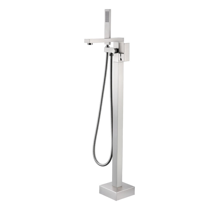 Single Handle Floor Mount Freestanding Tub Faucet with Hand Shower