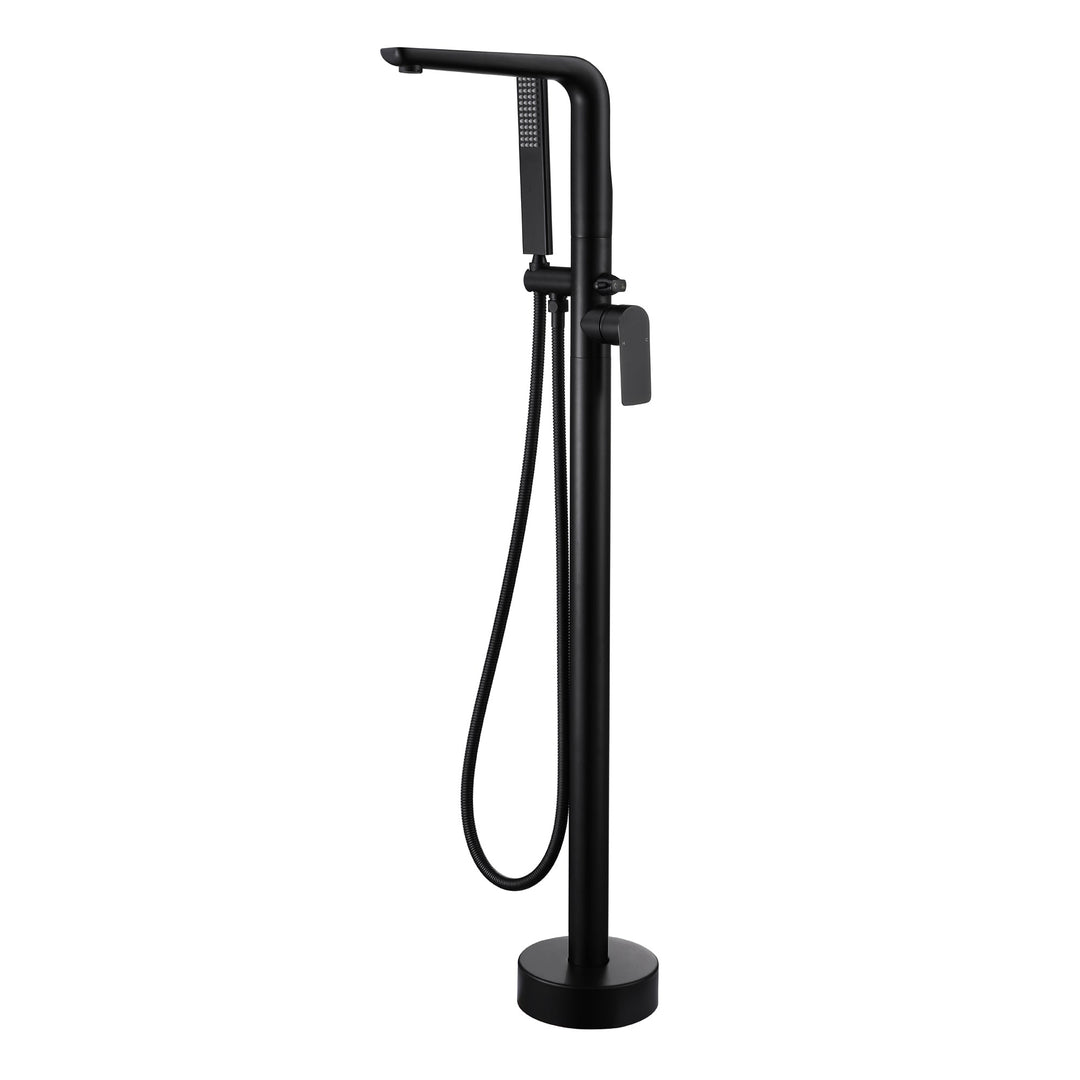 Rotatable Single Handle Freestanding Bathtub Mounted Faucet with Hand Shower