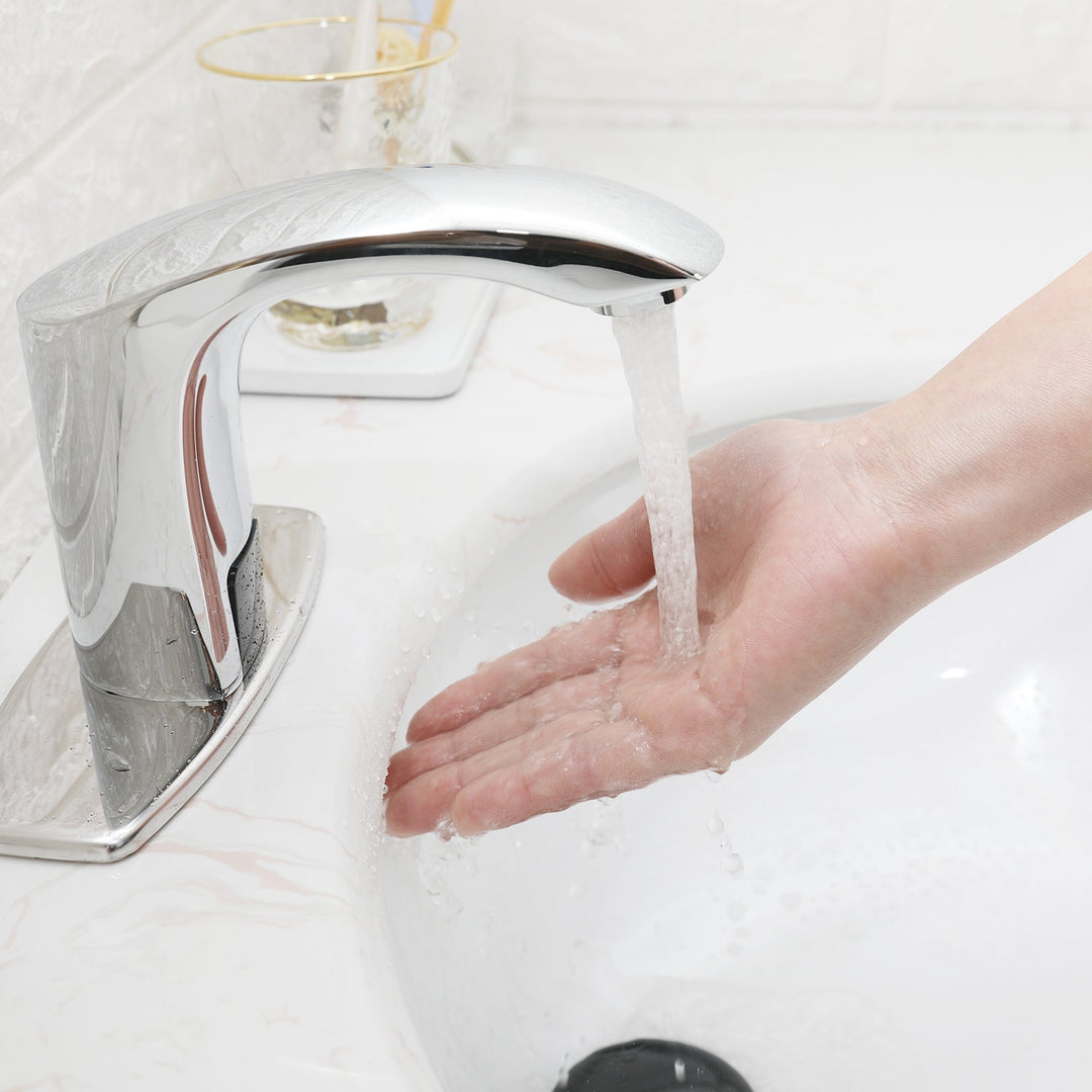 Automatic Sensor Touchless Bathroo Faucet With Deck Plate