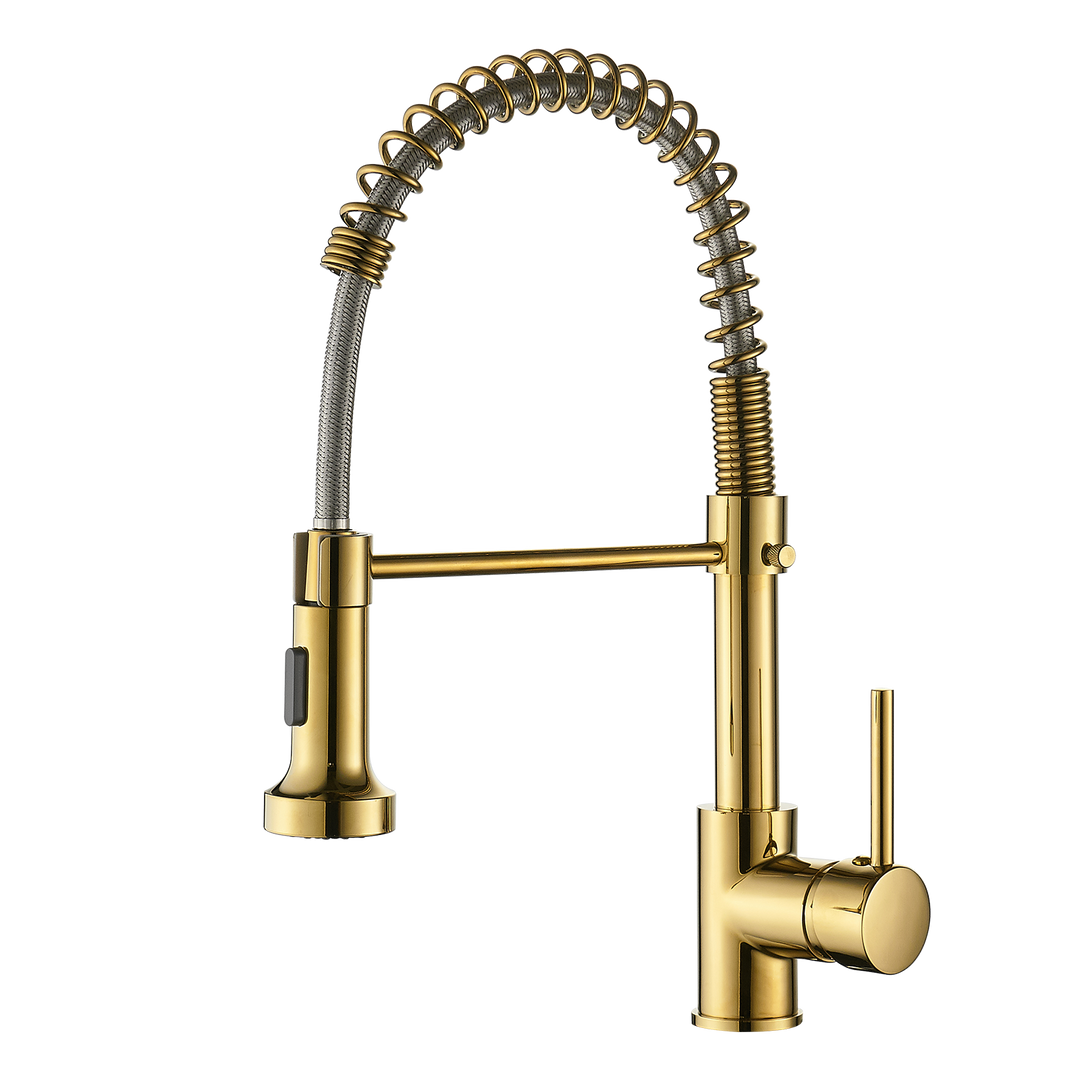 Gold Kitchen Faucet with Pull Down Sprayer