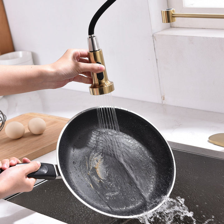 Single Handle Touch Pull Down Sprayer Kitchen Faucet with Deckplate and 360° Rotation
