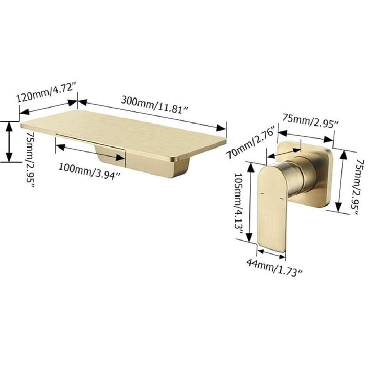 Single Handle Widespread Wall Mounted Bathroom Faucet with Shelf Function