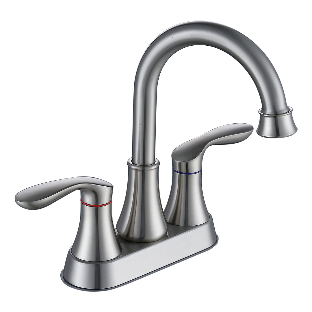 2-Handle 4-Inch Bathroom Vanity Sink Faucets with Pop-up Drain and Supply Hoses