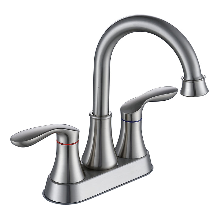 2-Handle 4-Inch Bathroom Vanity Sink Faucets with Pop-up Drain and Supply Hoses