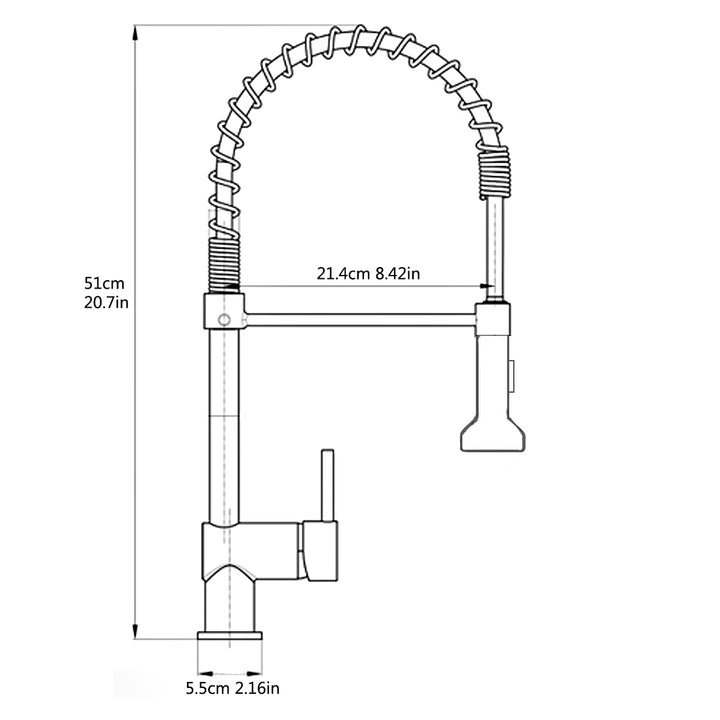 Single Handle Deck Mounted Pull Down Sprayer Kitchen Faucet In Silver