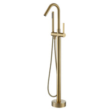Floor Mounted Freestanding Golden Bathtub Faucet With High-Arc Spout
