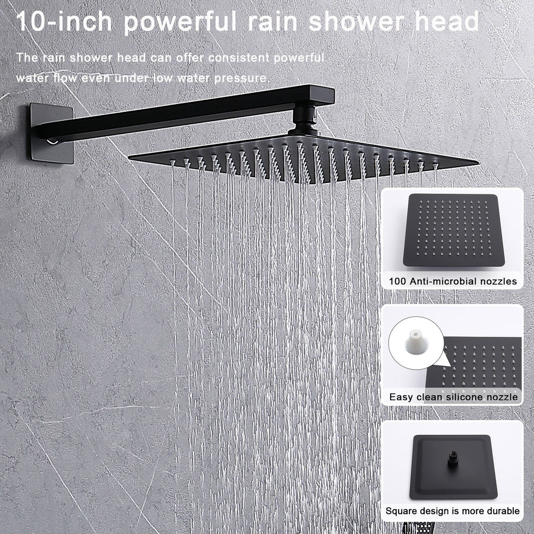 10 inch Shower System Shower Faucet Combo Set 2-Spray Patterns 1.8 GPM Wall Mount Dual Shower Heads with Hand Shower