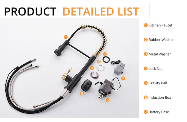 Single Handle Touch Pull Down Sprayer Kitchen Faucet with Deckplate and 360° Rotation