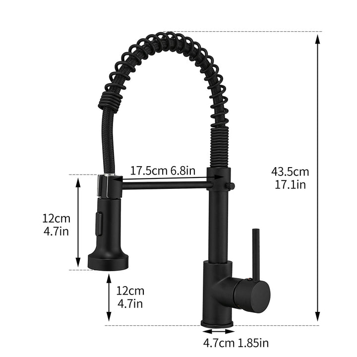 Single Handle Copper Kitchen Faucet in Black