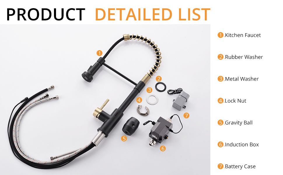Single Handle Touch Pull Down Sprayer Kitchen Faucet with Deckplate and 360° Rotation