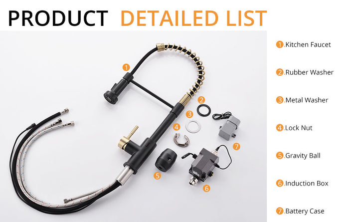 Single Handle Touch Pull Down Sprayer Kitchen Faucet with Deckplate and 360° Rotation