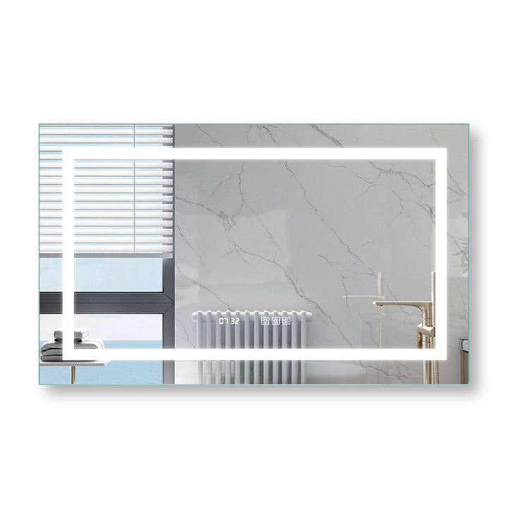 40 in. W x 24 in. H Medium Rectangular Frameless Anti-Fog Wall Lighted Bathroom Vanity Mirror in Silver
