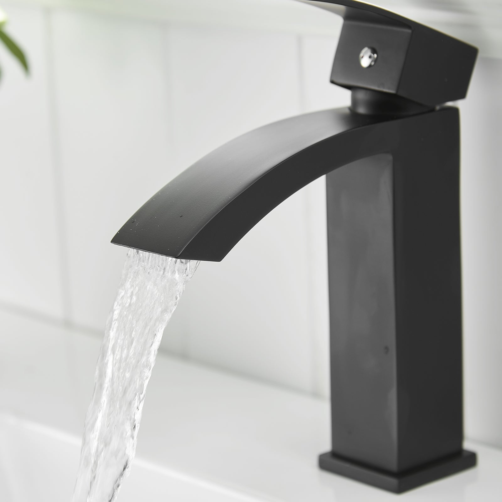 black bathroom faucet