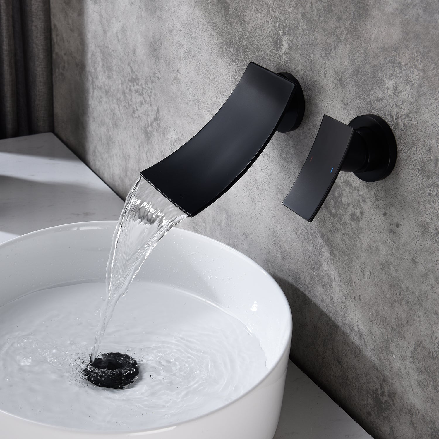 Single Handle Widespread Wall Mounted Bathroom Faucet