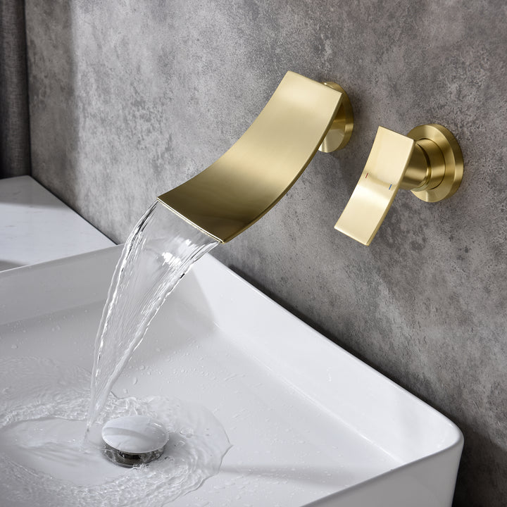 Single Handle Widespread Wall Mounted Bathroom Faucet