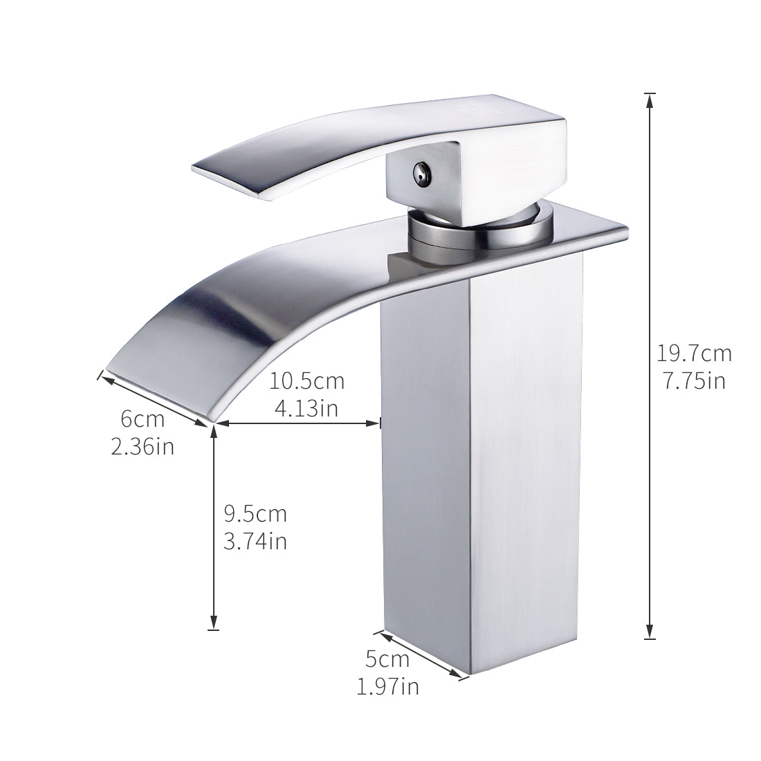 Single Handle Single Hole Bathroom Faucet with Waterfall Spout