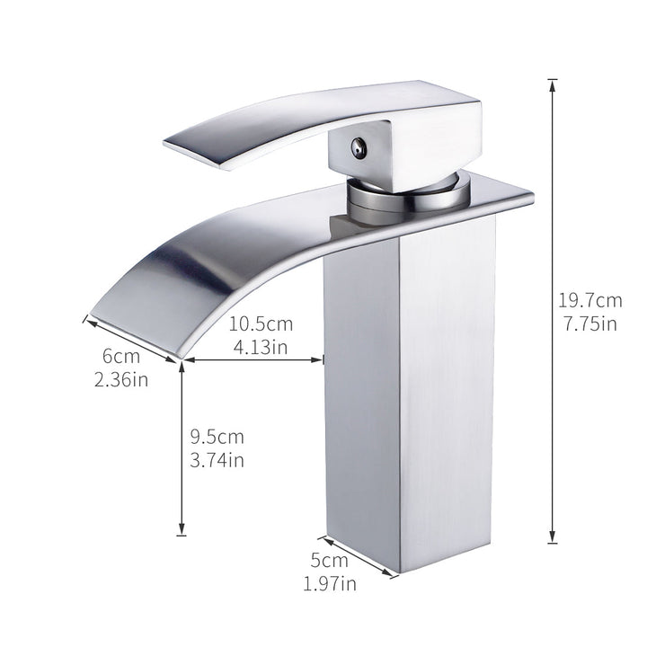 Single Handle Single Hole Bathroom Faucet with Waterfall Spout