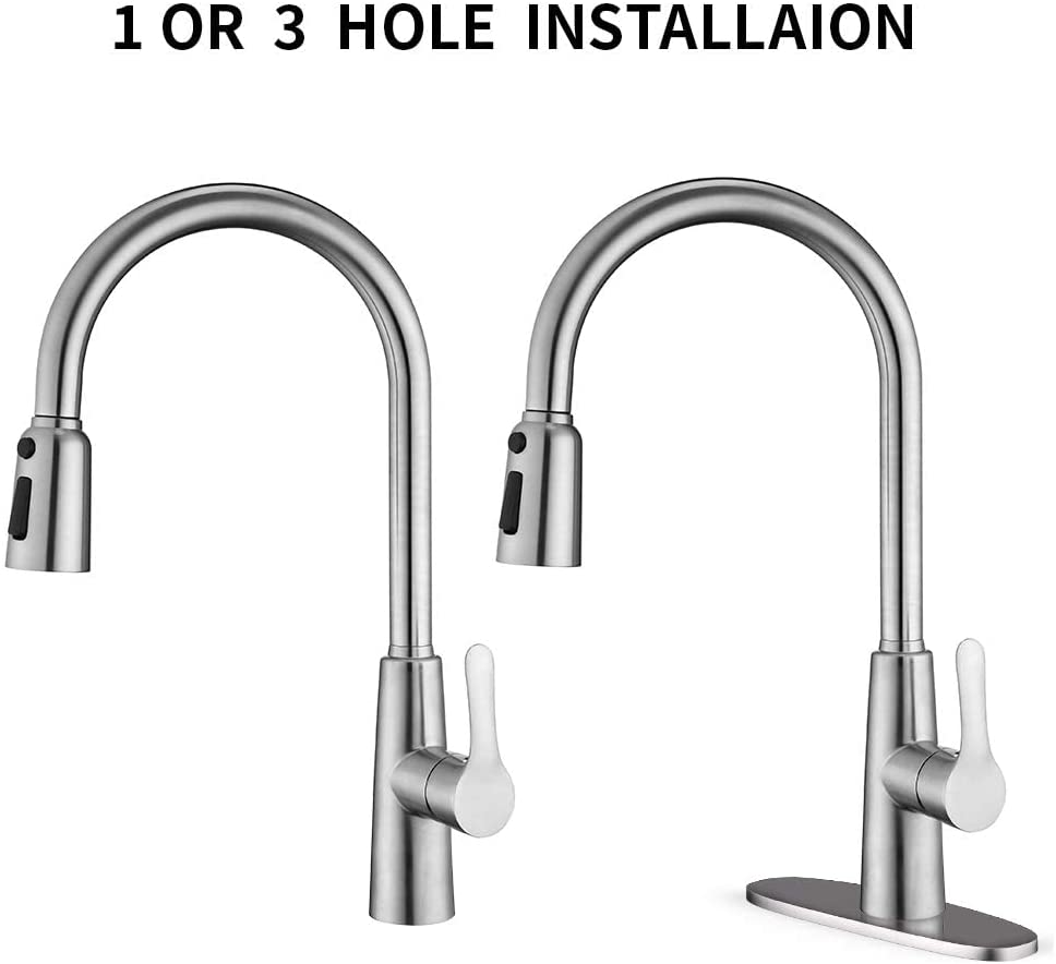 3 Way Setting Single Handle Kitchen Faucets with Deck Plate