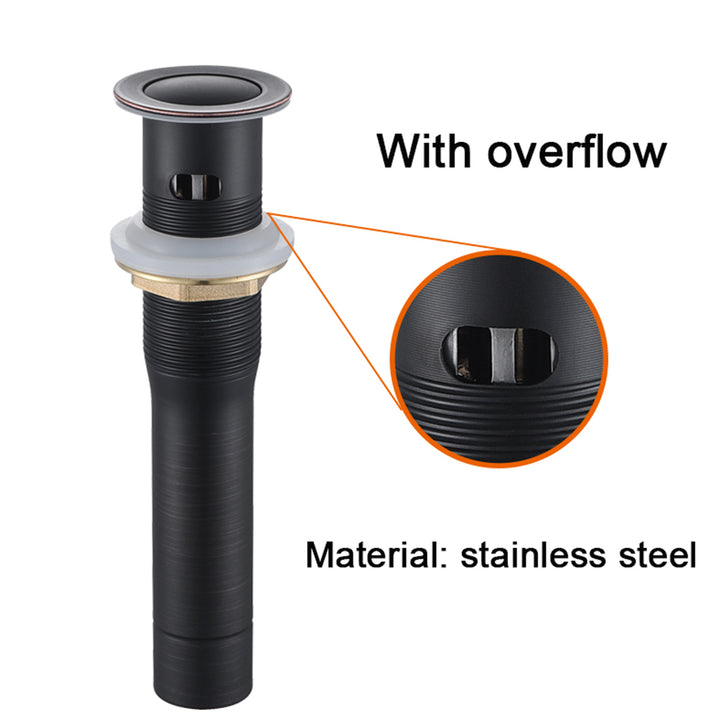 2-Handle 4-Inch Oil Rubbed Bronze Bathroom Vanity Sink Faucets with Pop-up Drain and Supply Hoses 