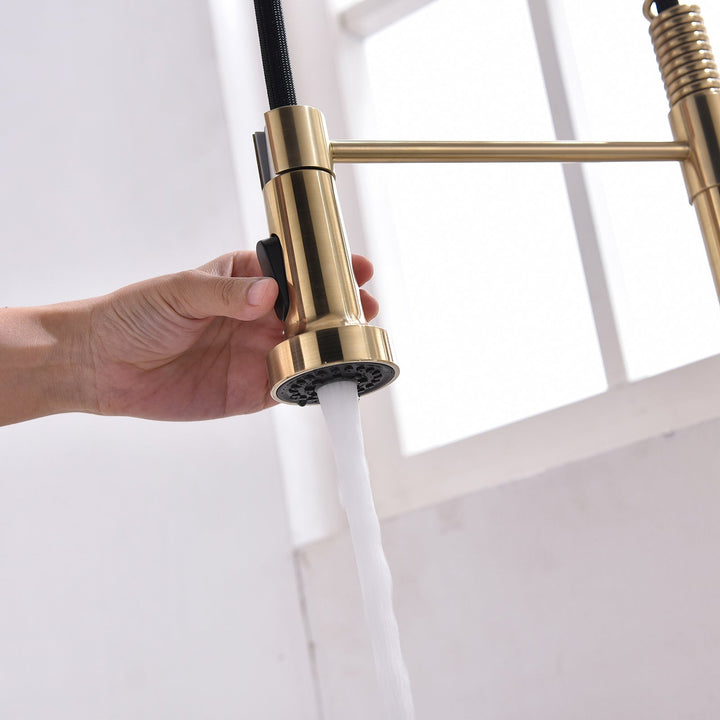 Single Handle Touch Pull Down Sprayer Kitchen Faucet with Deckplate and 360° Rotation