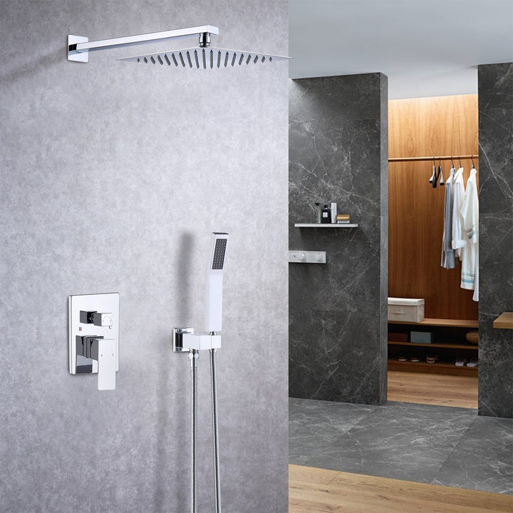 10 inch Shower System Shower Faucet Combo Set 2-Spray Patterns 1.8 GPM Wall Mount Dual Shower Heads with Hand Shower