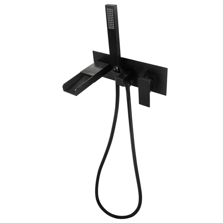 Single Handle Wall Mounted Black Tub Spout With Handshower