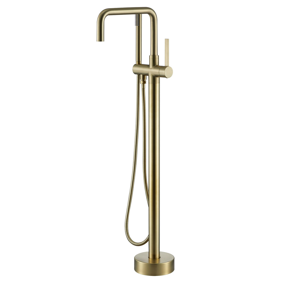 Floor Mounted Freestanding Clawfoot Tub Faucet With Handshower