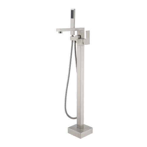 Floor Mount Bathroom Faucets Brass Single Handle with Hand Shower