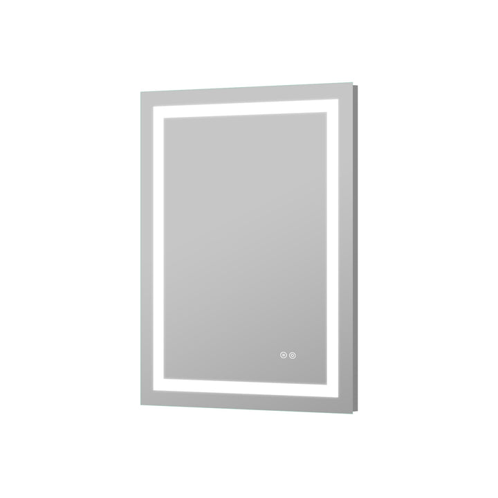 24 in. W x 32 in. H Rectangular Frameless Anti-Fog LED Light Bathroom Vanity Mirror in Aluminum