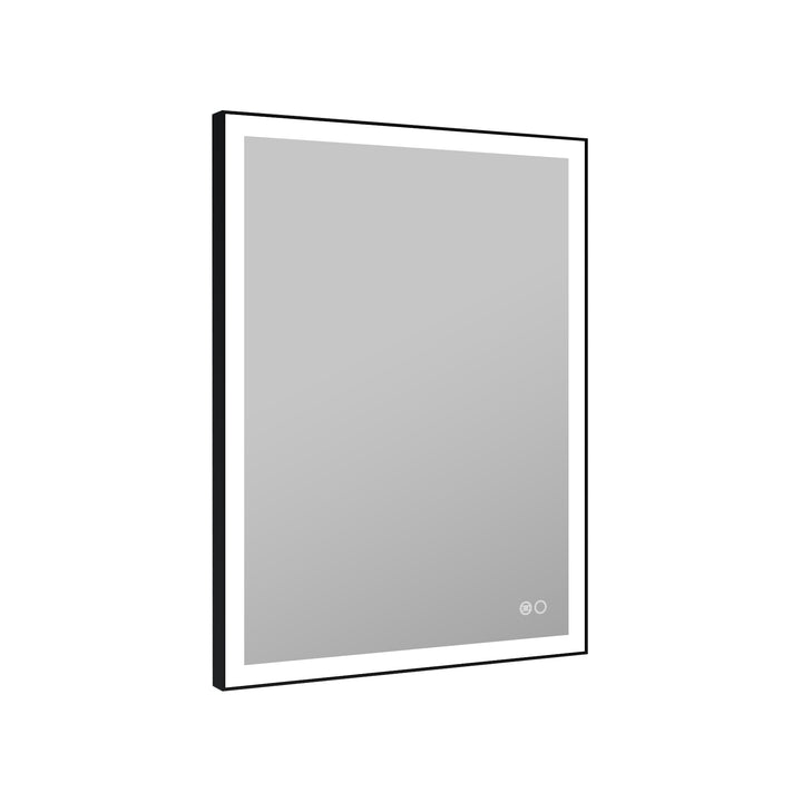 28 in. W x 36 in. H Aluminium Framed Rectangular LED Light Bathroom Vanity Mirror in Matte Black