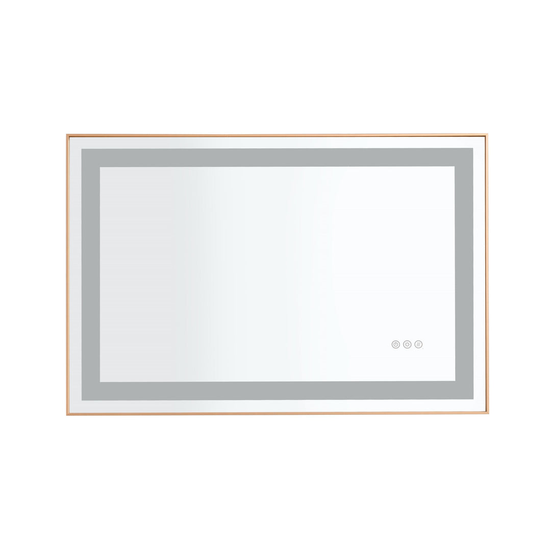 36 in x 24 in Framed LED Lighted Bathroom Wall Mounted Mirror with High Lumen+Anti-Fog Separately Control