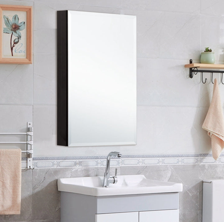 15 in. x 36 in. Frameless Recessed or Surface-Mount Beveled Single Mirror Bathroom Medicine Cabinet
