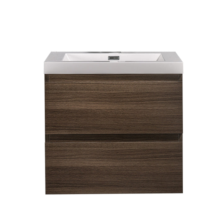 23.6 in. W x 18.9 in. D x 22.5 in. H Bath Vanity in Gray Oak with White Vanity Top with White Basin