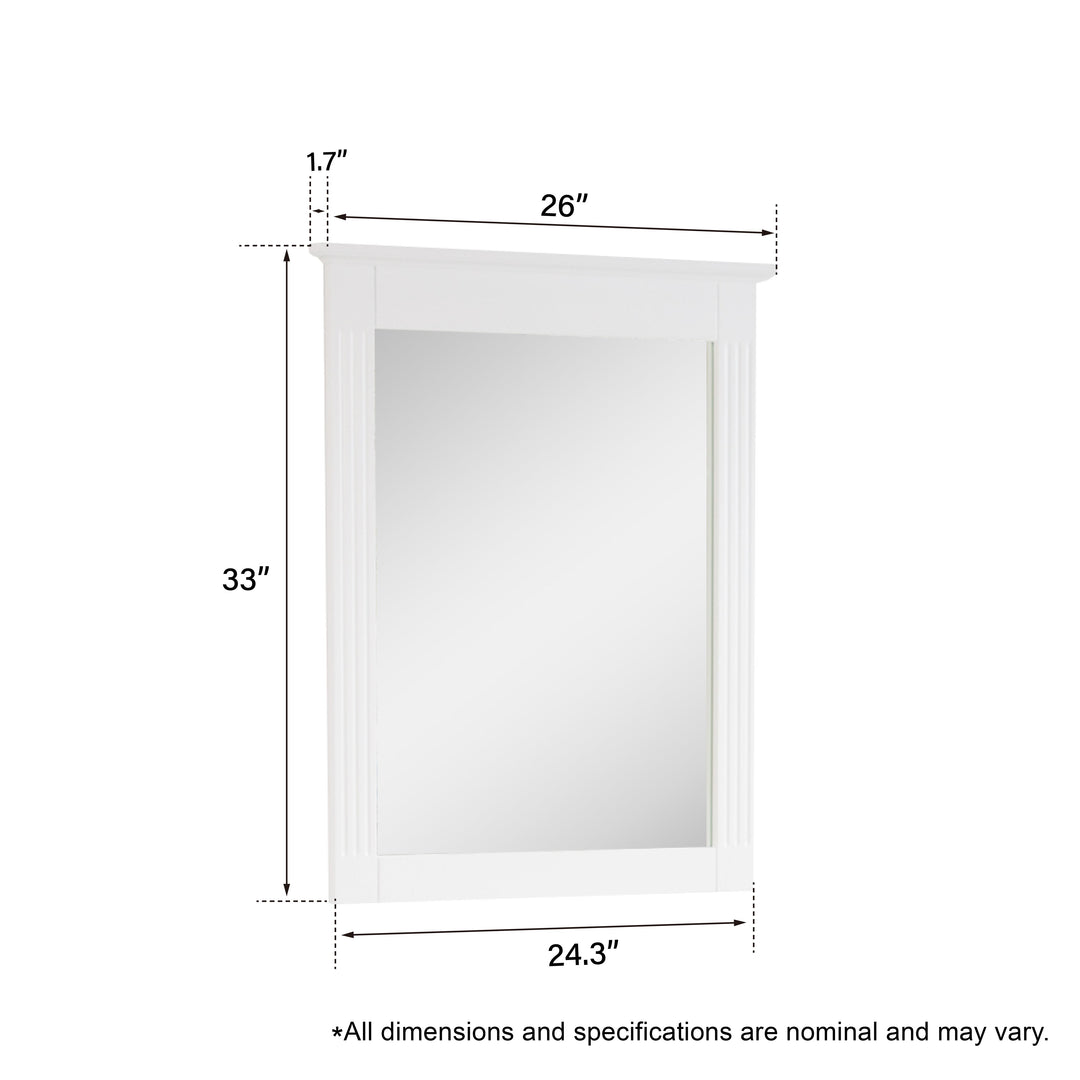 26 in. W x 33 in. H Medium Rectangular Wood Framed Wall Mount Bathroom Vanity Mirror(Set of 2)