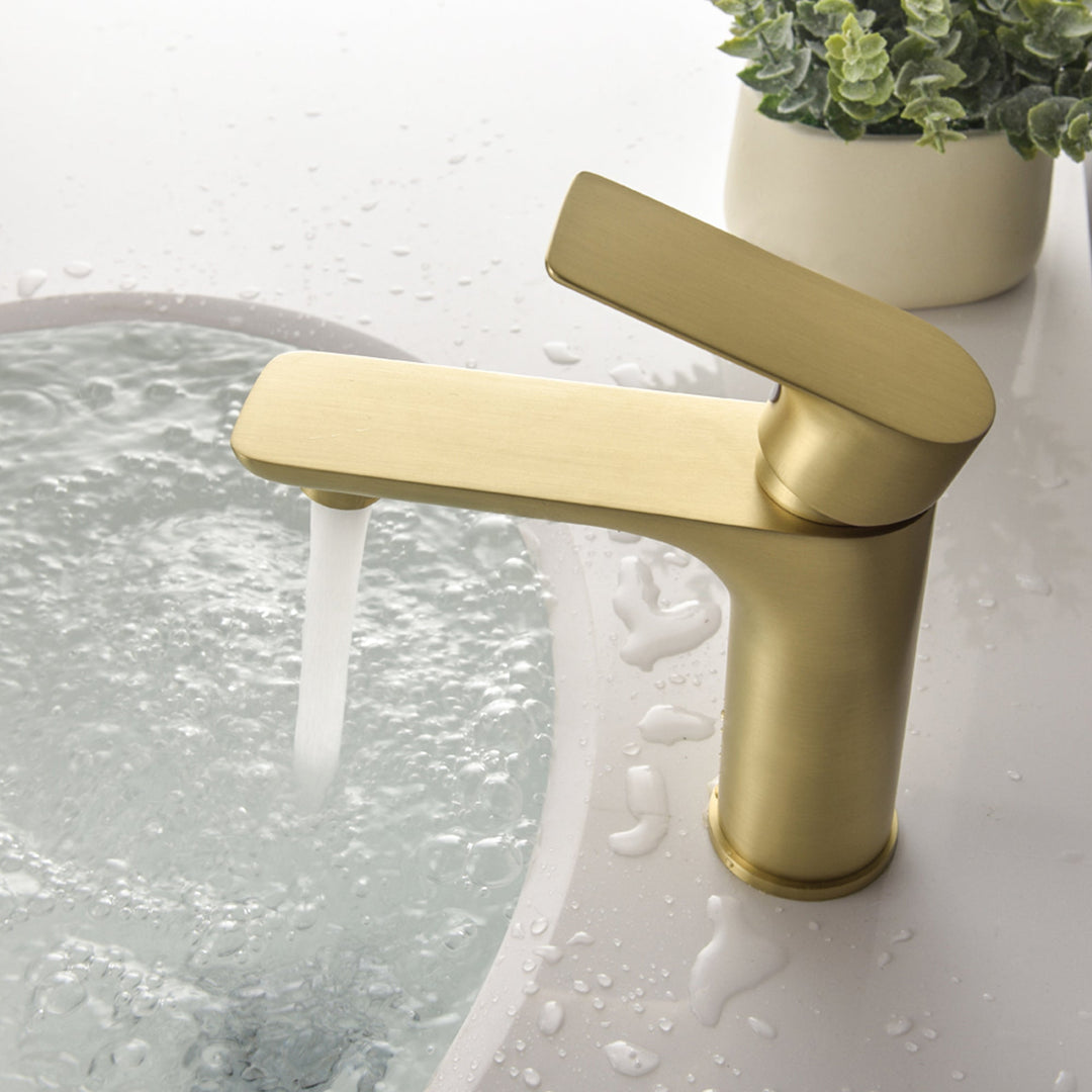 Single Hole Single-Handle Bathroom Faucet with Water Supply Lines