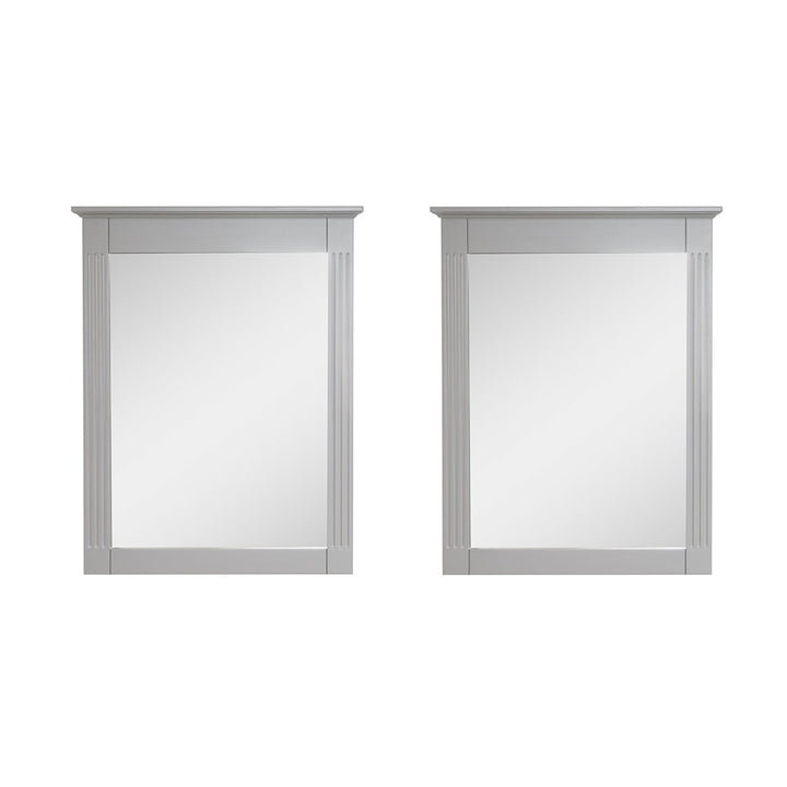 26 in. W x 33 in. H Medium Rectangular Wood Framed Wall Mount Bathroom Vanity Mirror(Set of 2)