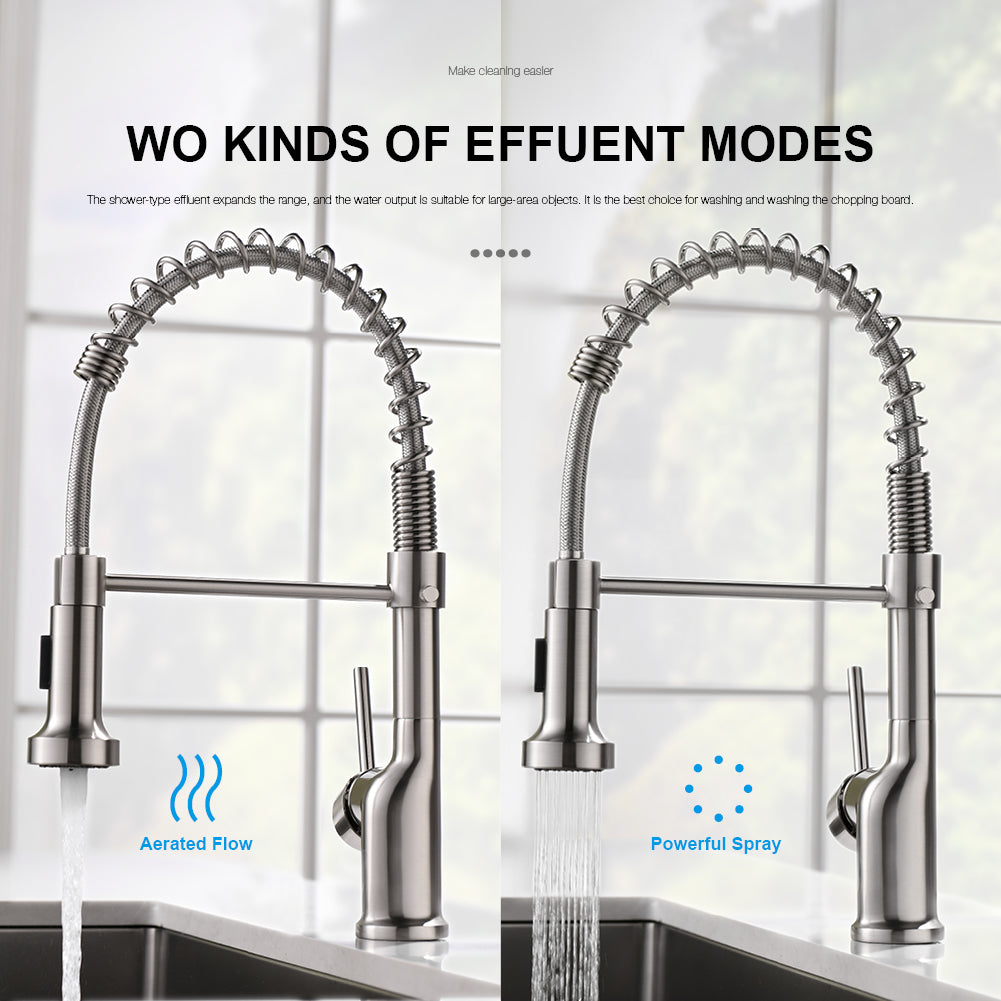 Pull Down Sprayer Kitchen Faucet with 360° Rotation