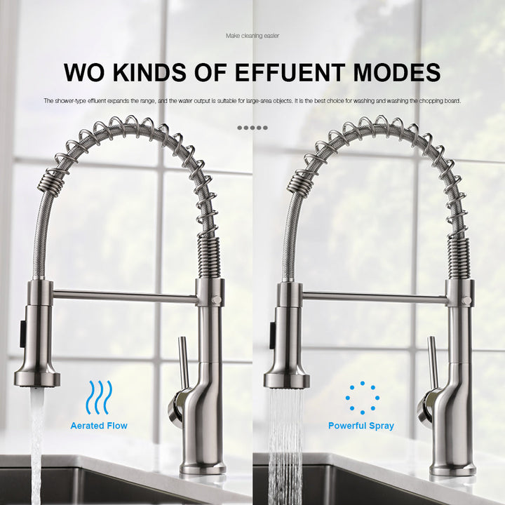 Pull Down Sprayer Kitchen Faucet with 360° Rotation
