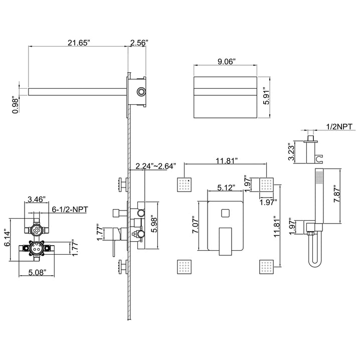 rain shower head system